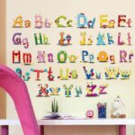 Hinleise Wall Stickers English Alphabet Letters Stickers Cute Cartoon Art Mural Decal for Kids Bedroom Nursery Classroom Early Education Removable Wall Decoration 45 60Cm - Image 2