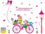 fashionbeautybuy Bike Flower Kite Wall Sticker Decal Home Decor PVC Murals Wallpaper House Art Picture Living Room Adult Senior Teen Kids Baby Bedroom Decoration size 50x70 xls7199 - Image 3