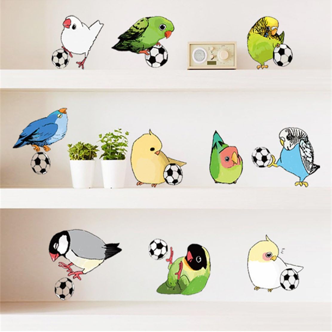 61-YcC0JQOL._AC_SL1111 Interior color sticker "Parrots and a soccer ball" size 50x70 cm mj7015 - Image 1
