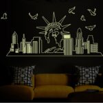 ABQ9622Statue of Liberty Luminous Stickers DIY Home Decal Wall Sticker Wallpaper Environmentally Removable Art Picture Mural Adults Teens Girls Boys Babies Bedroom Living Room Bathroom Decoration - Image 3