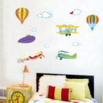 Jm6607 Wall Sticker For Kids Room Home Decoration Wall Decor Air Balloon Plane - Image 3