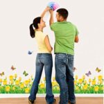 BEST OF BEST Little Yellow Flower Butterflies Baseboard Skirting Line Vinyl Wall Sticker Ay7025 - Image 3