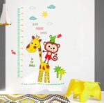 GE Hot Wall Decal Jungle Friends Monkey Giraffe Height Chart Sticker - Image 7