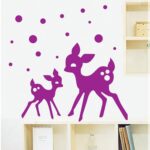 BIBITIME Mom Baby Purple Sika Deer Wall Sticker Polk Dot Decals for Nursery Children Kids Room Decor Study Bedroom Vinyl Art Mural Stickers size 50x70 xh6030 - Image 4