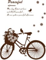 Ruilogod Bedroom Chocolate Color DIY Bicycle Wall Sticker Ay7021 - Image 3