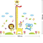 Cartoon Animals Growth Chart Wall Stickers Height Measurement Removable Wall Decals Home Decor Art Mural Baby Boys Girls Kids Bedroom Kitchen Room Decoration  size 60x90 xy1105 - Image 4