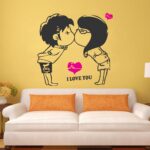 Littéraire Stickers Muraux Romantique Chambre Baiser Fond Stickers Muraux Salon Stickers Muraux size 45x60 ay899 - Image 5
