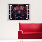Sk7019 s Wall Stickers Watching Firework Through The Window Wall Decals Living Room Bedroom Wall Poster Mural - Image 5
