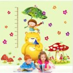 Cartoon Bear Kids Height Wall Stickers for Children Room Lovely Animal Home Decor Beautiful Girl Wall Decoration size 60x90  xy1115 - Image 3