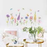 Tree Flowers Leaves Wall Stickers Removable Wall Decals Home Decor PVC Art Mural Baby Boys Girls Kids Bedroom Kitchen Room Decoration Wall Sticker (Wonderful Flowers Birds Butterflies Dragonflies) - Image 4