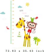 GE Hot Wall Decal Jungle Friends Monkey Giraffe Height Chart Sticker - Image 8