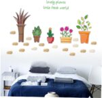 Potted Plants Wall Sticker Cupboard Glass Window Wall Stickers Sk7017 - Image 6
