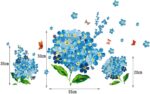 Romantic Blue Flowers Charm Wall Stickers Removable Wall Decals Home Decor PVC Art Mural Baby Boys Girls Kids Bedroom Kitchen Nursery Room Decoration Wall Sticker Posters - Image 5