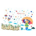 Rain Print Living Room Removable Ornament Wall Sticker size 50x70 xls7095 - Image 2