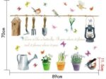 Trees Flowers Butterfly Wall Stickers Cartoon Animals Height Measurement Photo Frames Wall Decals Home Decor Mural Baby Boys Girls Kids Bedroom Kitchen Decoration (Gardening Plants Birds Butterfly) size 50x70 sk7107 - Image 5
