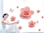Lifeupmall Wall Decal Pink Rose Lily Daisy Magnolia Flower Romantic Vinyl Sticke Ay889 - Image 5