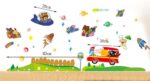 BIBITIME Bus Sheep Cat Animal Space Travel Wall Decal Rainbow Monkey Bear Airplane Rocket UFO Vinyl Sticker for Nursery Bedroom Kids Room Decor Art Mural DIY PVC Decorations size 60x90 ay873 - Image 3