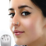 BOG-5PCS Surgical Steel Star Nose Ring Hoops Ear Cartilage Open Hoop Ring