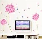 Butterflies Pink Flowers Wall Decal Nursery Baby Room Sticker House Decoration Wallpaper Removable Living Dinning Room Bedroom Kitchen Art Picture Murals DIY Stick size 50x70 xls7027 - Image 2