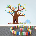 Cartoon Cute Animals Forest Owl Tree Wall Stickers ZY1022 - Image 4