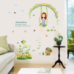 XLs7083 Swing Girl Wall Stickers For Bedroom Living Room Home Decor Pvc Removable - Image 2
