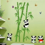 Ay9215 Oren Empower Playing Panda PVC Vinyl Large Wall Sticker for Kid's Room (Green, WxH-115 cm x 118 cm) - Image 5