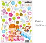 BEST OF BEST Cartoon Lollipop Girl Monkey Wall Sticker Home Decal Removable PVC Murals Wallpaper Girls Boys Kids Baby Nursery Bedroom Living Room Bathroom Kitchen Window Playroom Decor - Image 5