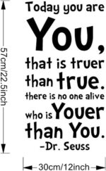 Summer Today You Are You That is Truer Than True Quote Home Decal Dr. Seuss Black Wall Decor - Image 3