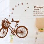 Ruilogod Bedroom Chocolate Color DIY Bicycle Wall Sticker Ay7021 - Image 2