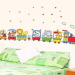 Wall Sticker Art Decor Self Adhesive Waterproof Wallpaper Cartoon Animal Train Wall Stickers Children's Room Kindergarten Classroom Background - Image 3