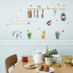 Trees Flowers Butterfly Wall Stickers Cartoon Animals Height Measurement Photo Frames Wall Decals Home Decor Mural Baby Boys Girls Kids Bedroom Kitchen Decoration (Gardening Plants Birds Butterfly) size 50x70 sk7107 - Image 2