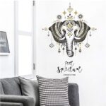Sk7168 Elephant Wall Decals Bedroom Indian Yoga Vinyl Decal Sticker Boho Decor - Image 2