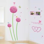 Indian Royals Pink Dendelion Flower Design Self Adhesive PVC Vinyl Wall Sticker size 45x60 ay6006b - Image 3