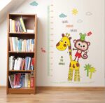 GE Hot Wall Decal Jungle Friends Monkey Giraffe Height Chart Sticker - Image 6