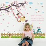 Butterfly Flowers Trees Cartoon Animals Wall Stickers - Image 5
