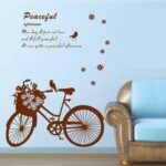 Ruilogod Bedroom Chocolate Color DIY Bicycle Wall Sticker Ay7021