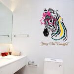 Butterflies Flowers Trees Wall Stickers Cartoon Animals Removable Wall Decals Home Decor Art Mural Baby Boys Girls Kids Bedroom Kitchen Room Decoration Wall Sticker (Beautiful Zebra) - Image 4