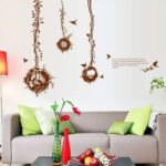 BEST OF BEST Bird Nest Tree Vine Wall Stickers size 50x70 ay7026b - Image 2