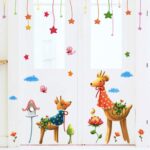 Sticker mural rêve couple cerf classe maternelle dessin animé canapé fond mur chambre des enfants size 50x70 xls7191 - Image 4