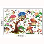 Xh9272Fairy Garden Wall Stickers Tree Mushroom House Wall Decals Mural for Girls Bedroom Nursery Living Room - Image 6