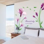 Purple Flowers Fantasy Vinyl Wall Decal PVC Home StickerDLX6012 - Image 2