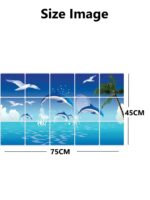 JAAMSO ROYALS Nature Blue Dolphine Wall Tiles Stickers Waterproof, Kitchen Stickers for Wall, Wall Sticker for Kitchen, Kitchen Sticker, Kitchen Tiles Wall Stickers size (75CM x 45CM) 3024 - Image 6