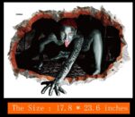 3D Halloween Wall Stickers 1 Sheet Scary Wall-Broken Ghost Halloween Wall Decorations 3D Realistic Hallow Art Murals Ghost Hand Scratching Wall Decals for Bar Bedroom Ceiling Living Room Shop Decor size 50x70 sk6044 - Image 7