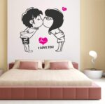 Littéraire Stickers Muraux Romantique Chambre Baiser Fond Stickers Muraux Salon Stickers Muraux size 45x60 ay899 - Image 7