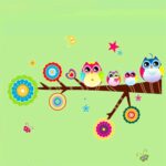 Decals Design 'Lovely Star Owl Family' Wall Sticker (PVC Vinyl, 25 cm x 70 cm), Multicolour - Image 4