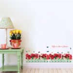 SAMHEZ SK7002 Red Roses Hedge Wall Sticker [50 x 70 cm] - Image 5