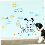 StickerShopee Happy Dog in Air - Wall Stickers  size 50x70 ay7083