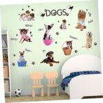 Xh1003c Asakkura Removable Stickers 2pcs Wall Removable Animal Wallpaper Home for Cartoon Paste Sticker Decals Decoration Kids Nursery Living Dog Decor Room Kids Wall Decals - Image 7