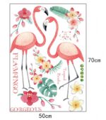 Funif Cute Flower and Flamingo Wall Stickers DIY Removable Animals Wall Decals Decorative Wall Mural Wallpaper for Bedroom Pink - Image 9