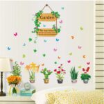 Sk7066 kuke Wall Stickers Colorful Flowers Plants Pattern Sofa Stairs Decorative Painting Transparent Film Stickers - Image 3